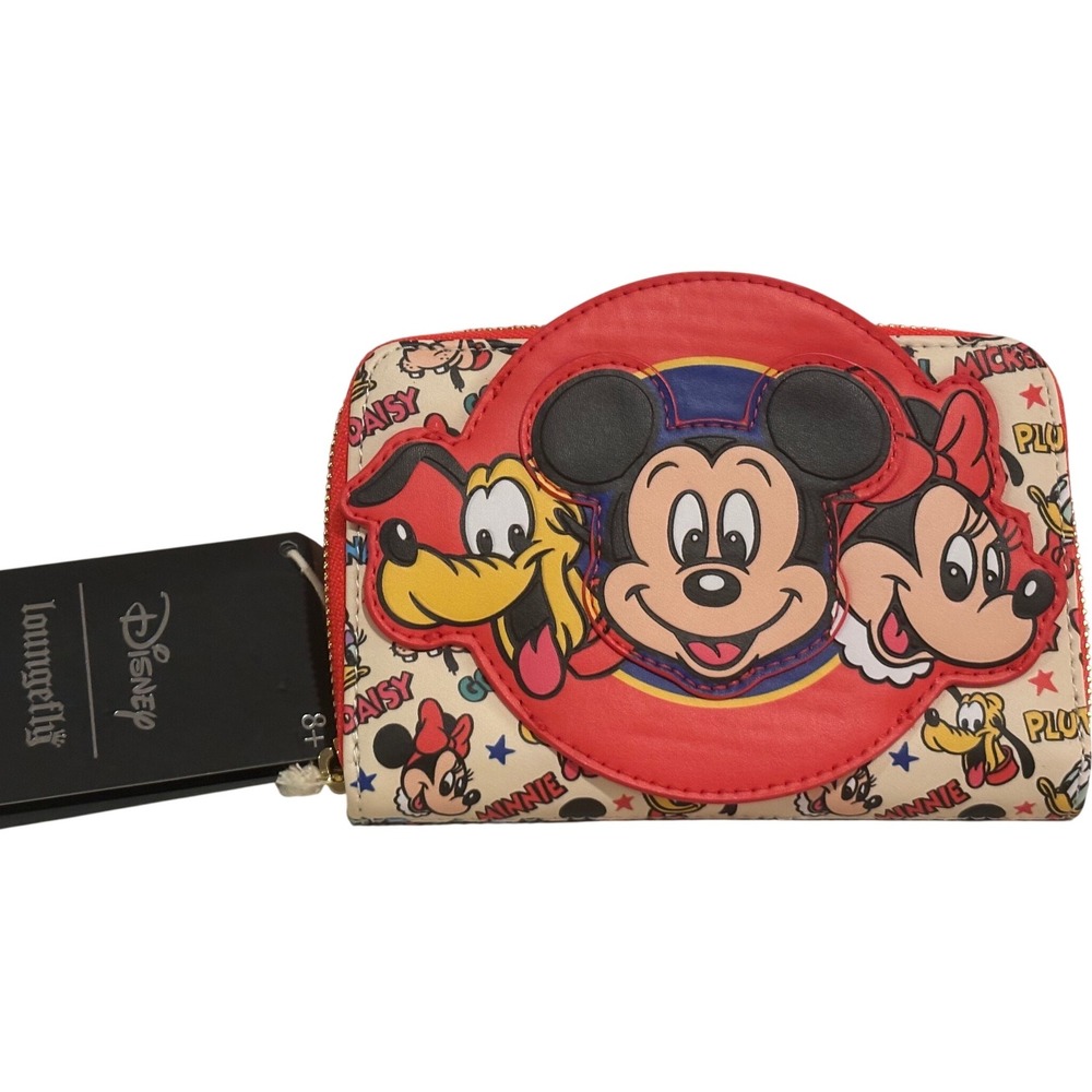 Loungefly Disney Mickey and Friends Classic Zip Around Wallet Multicolor NEW